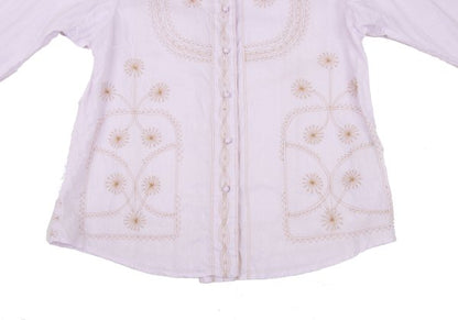 ISSEY MIYAKE HaaT Graphic Embroidery Light Purple Blouse Size 2