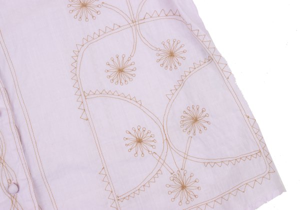 ISSEY MIYAKE HaaT Graphic Embroidery Light Purple Blouse Size 2
