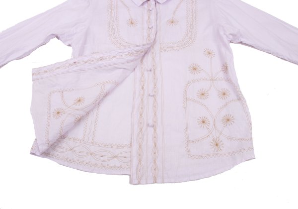 ISSEY MIYAKE HaaT Graphic Embroidery Light Purple Blouse Size 2