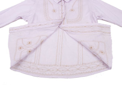 ISSEY MIYAKE HaaT Graphic Embroidery Light Purple Blouse Size 2