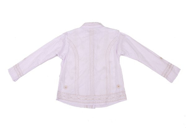 ISSEY MIYAKE HaaT Graphic Embroidery Light Purple Blouse Size 2
