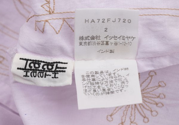 ISSEY MIYAKE HaaT Graphic Embroidery Light Purple Blouse Size 2