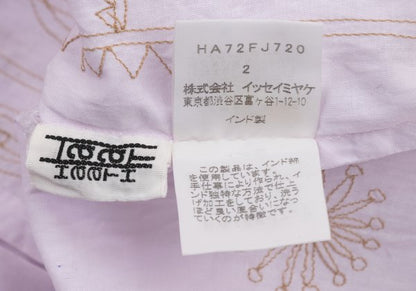 ISSEY MIYAKE HaaT Graphic Embroidery Light Purple Blouse Size 2