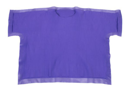 ISSEY MIYAKE me Mesh Trim Fine Knit T-Shirt Purple Size F