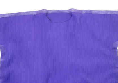 ISSEY MIYAKE me Mesh Trim Fine Knit T-Shirt Purple Size F