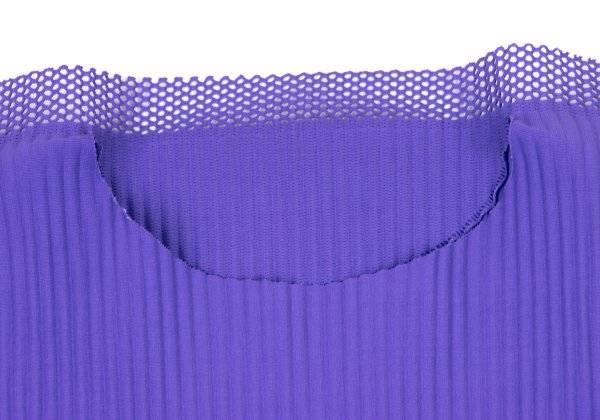 ISSEY MIYAKE me Mesh Trim Fine Knit T-Shirt Purple Size F