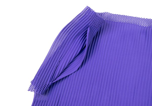 ISSEY MIYAKE me Mesh Trim Fine Knit T-Shirt Purple Size F