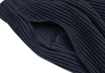 HOMME PLISSE ISSEY MIYAKE Pleated Tapered Pants Navy Size 1
