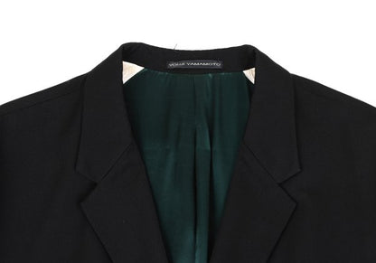 Y's for men Wool Gabardine Reversible Black Green Jacket Size 5