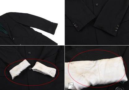 Y's for men Wool Gabardine Reversible Black Green Jacket Size 5