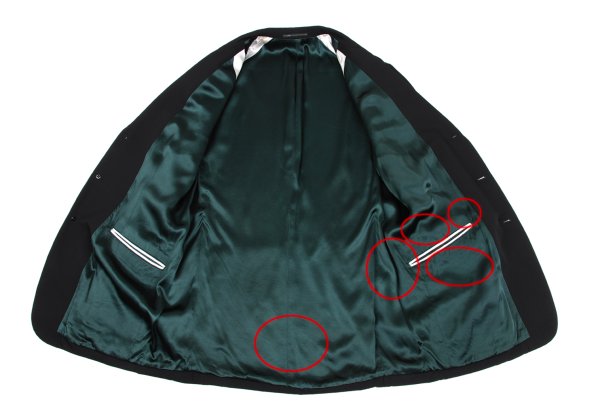 Y's for men Wool Gabardine Reversible Black Green Jacket Size 5