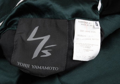 Y's for men Wool Gabardine Reversible Black Green Jacket Size 5
