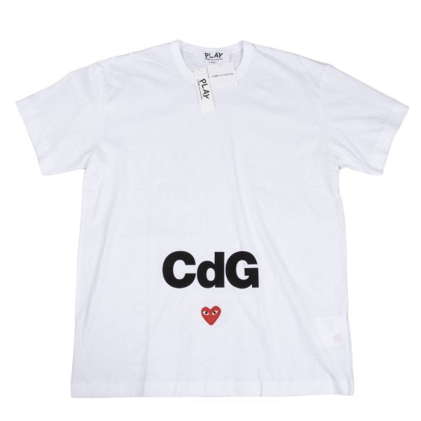 PLAY COMME des GARCONS White Logo Patch T-Shirt Size XXL