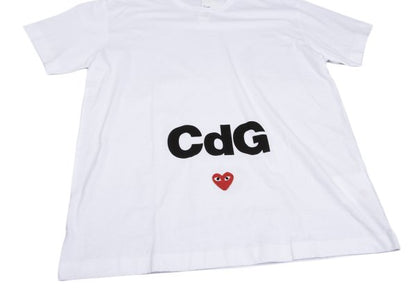 PLAY COMME des GARCONS White Logo Patch T-Shirt Size XXL