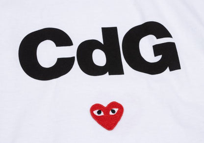 PLAY COMME des GARCONS White Logo Patch T-Shirt Size XXL
