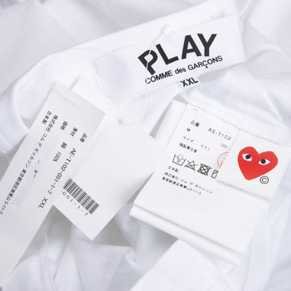 PLAY COMME des GARCONS White Logo Patch T-Shirt Size XXL