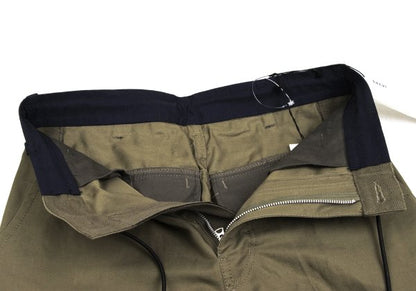 sacai 22SS Cotton Linen Drawstring Bi-Color Pants Khaki Navy
