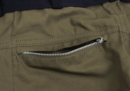 sacai 22SS Cotton Linen Drawstring Bi-Color Pants Khaki Navy
