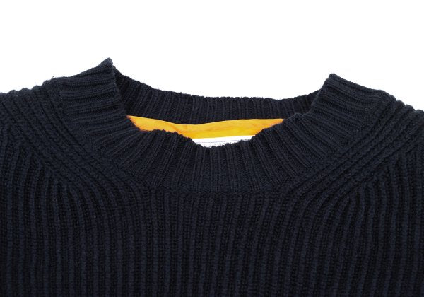 Sacai 24AW Nylon Twill Docking Pullover Sweater Green Size 1