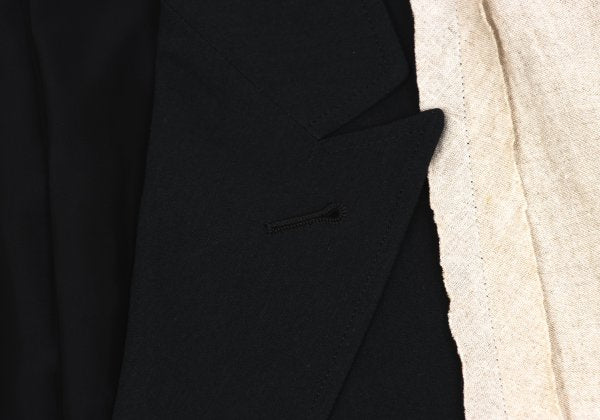 Yohji Yamamoto POUR HOMME 22SS Linen Ecru Black Jacket Size 2