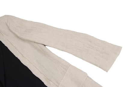 Yohji Yamamoto POUR HOMME 22SS Linen Ecru Black Jacket Size 2
