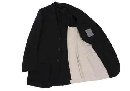 Yohji Yamamoto POUR HOMME 22SS Linen Ecru Black Jacket Size 2