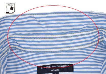 COMME des GARCONS HOMME Blue White Cotton Shirt Size S