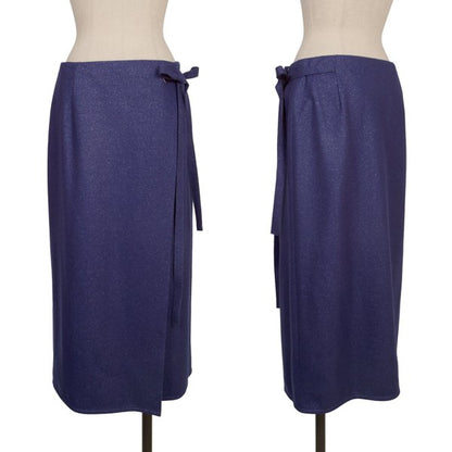 JOSEPH Wool Blend Glitter Wrap Skirt Blue Size 36