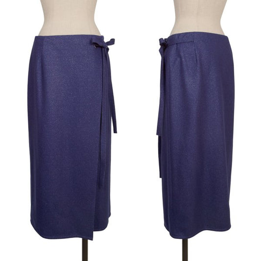 JOSEPH Wool Blend Glitter Wrap Skirt Blue Size 36