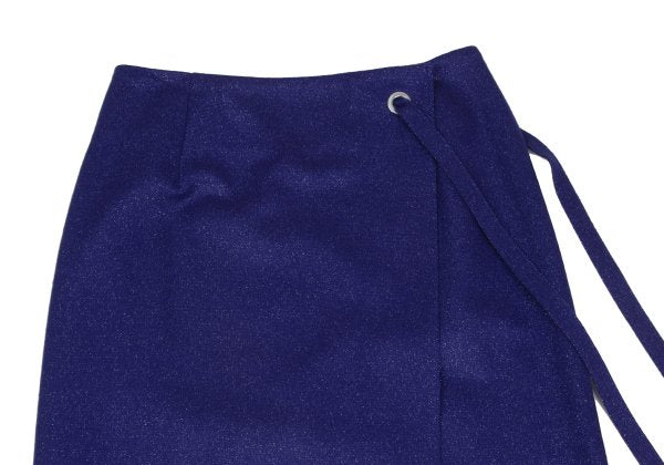 JOSEPH Wool Blend Glitter Wrap Skirt Blue Size 36