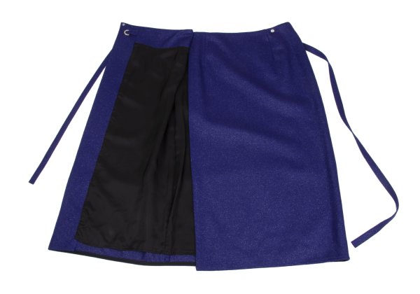 JOSEPH Wool Blend Glitter Wrap Skirt Blue Size 36