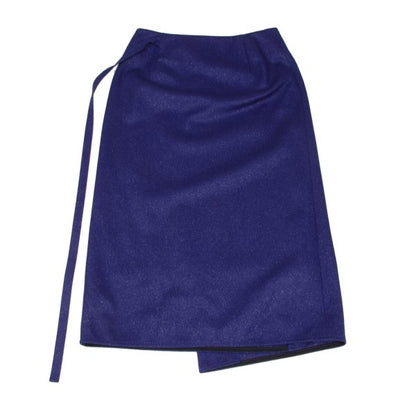 JOSEPH Wool Blend Glitter Wrap Skirt Blue Size 36