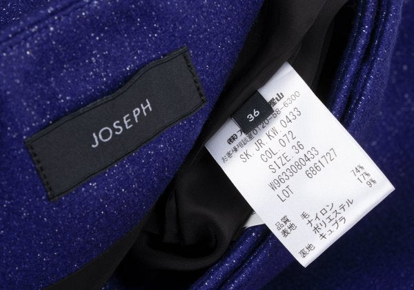 JOSEPH Wool Blend Glitter Wrap Skirt Blue Size 36