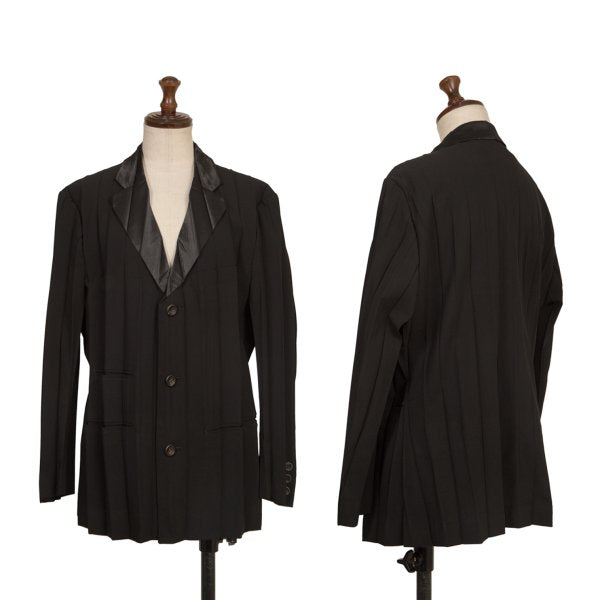 ISSEY MIYAKE 00SS Black Lapel Pleated Jacket Size S