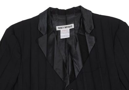 ISSEY MIYAKE 00SS Black Lapel Pleated Jacket Size S