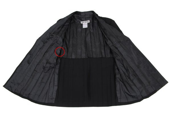 ISSEY MIYAKE 00SS Black Lapel Pleated Jacket Size S