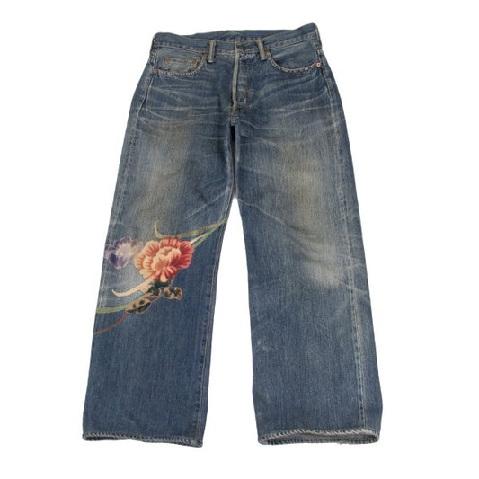 Yohji Yamamoto POUR HOMME 02AW Yuzen Jeans Indigo Size 34