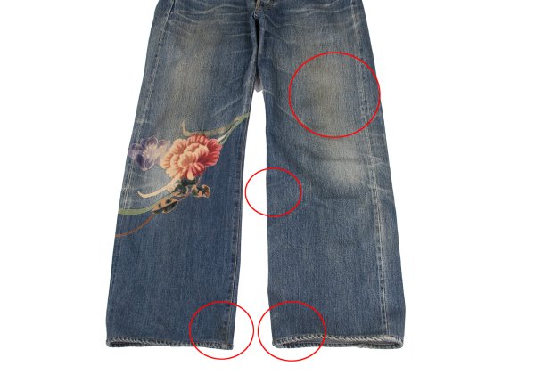 Yohji Yamamoto POUR HOMME 02AW Yuzen Jeans Indigo Size 34