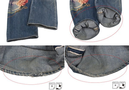 Yohji Yamamoto POUR HOMME 02AW Yuzen Jeans Indigo Size 34