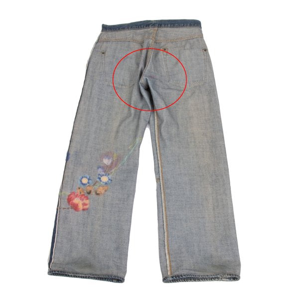 Yohji Yamamoto POUR HOMME 02AW Yuzen Jeans Indigo Size 34