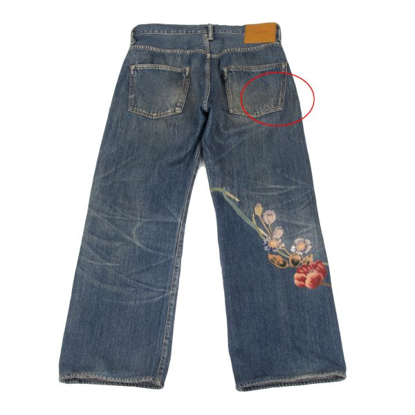 Yohji Yamamoto POUR HOMME 02AW Yuzen Jeans Indigo Size 34