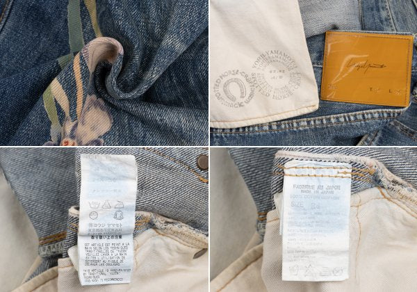 Yohji Yamamoto POUR HOMME 02AW Yuzen Jeans Indigo Size 34