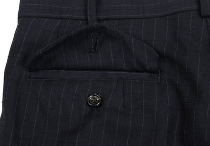 COMME des GARCONS HOMME DEUX Wool Emb. Pants Navy Size M