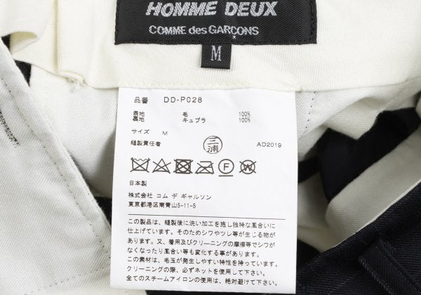 COMME des GARCONS HOMME DEUX Wool Emb. Pants Navy Size M