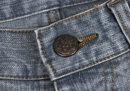 VIVIENNETAM Dragon Embroidery Indigo Blue Jeans