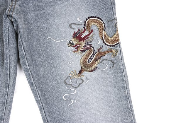 VIVIENNETAM Dragon Embroidery Indigo Blue Jeans