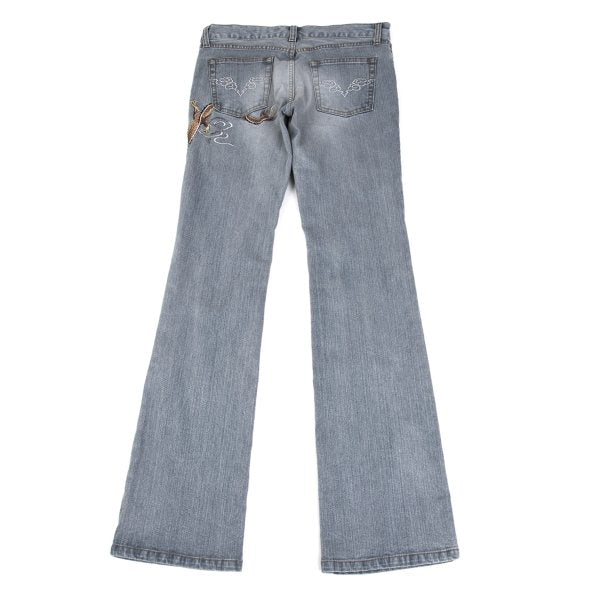 VIVIENNETAM Dragon Embroidery Indigo Blue Jeans