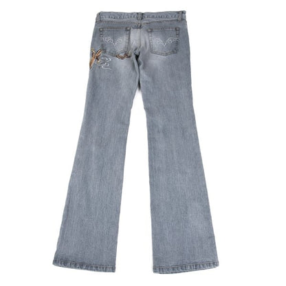 VIVIENNETAM Dragon Embroidery Indigo Blue Jeans