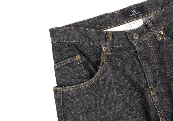 Y's Asymmetrical Pocket Design Denim Jeans Black Size 1