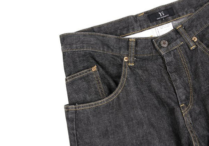 Y's Asymmetrical Pocket Design Denim Jeans Black Size 1